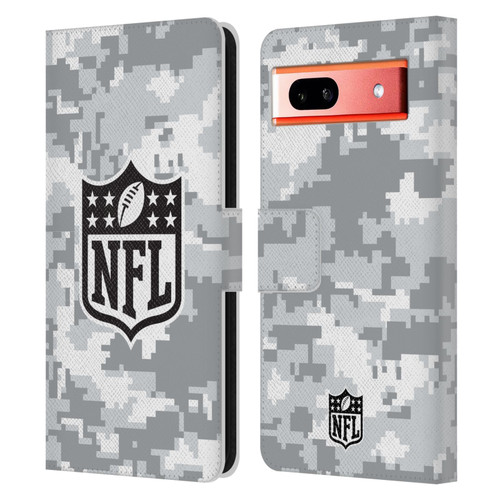 NFL Shield Digital Camouflage Leather Book Wallet Case Cover For Google Pixel 7a