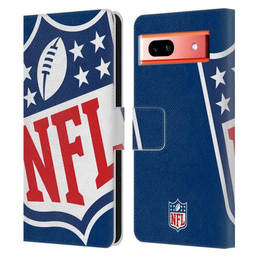 NFL Shield Oversized Leather Book Wallet Case Cover For Google Pixel 7a