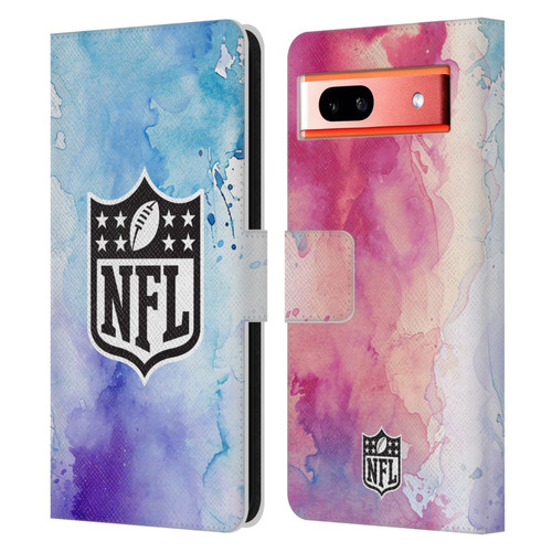 NFL Shield Watercolor Leather Book Wallet Case Cover For Google Pixel 7a