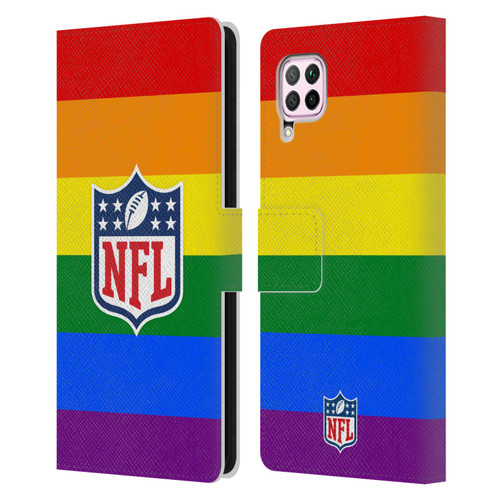 NFL Shield Pride Leather Book Wallet Case Cover For Huawei Nova 6 SE / P40 Lite