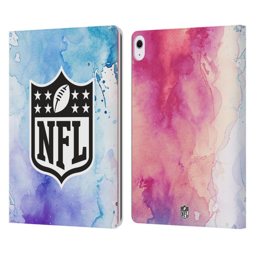 NFL Shield Watercolor Leather Book Wallet Case Cover For Apple iPad Air 13 2024