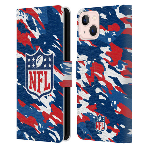 NFL Shield Camouflage Leather Book Wallet Case Cover For Apple iPhone 13