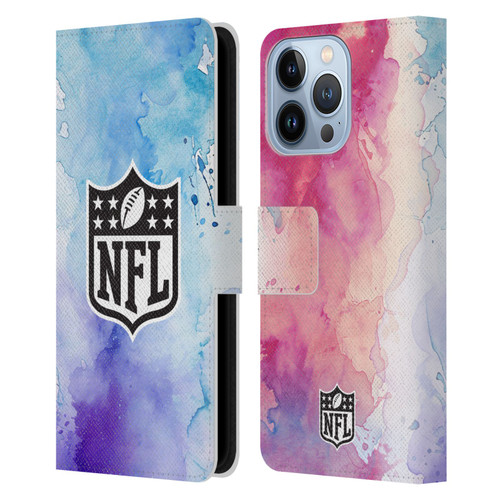 NFL Shield Watercolor Leather Book Wallet Case Cover For Apple iPhone 13 Pro