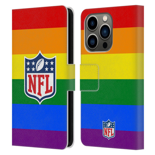 NFL Shield Pride Leather Book Wallet Case Cover For Apple iPhone 14 Pro