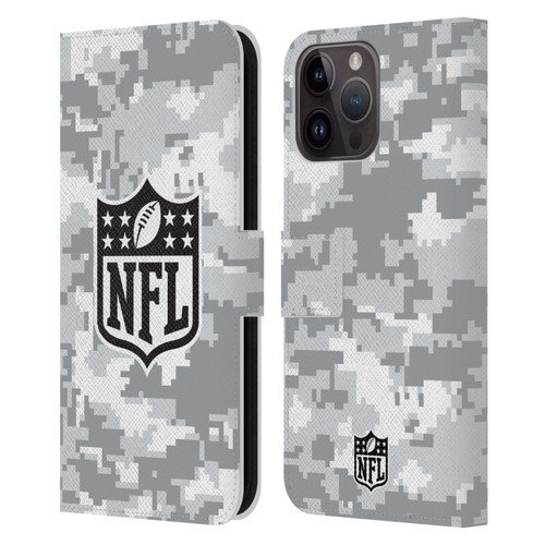 NFL Shield Digital Camouflage Leather Book Wallet Case Cover For Apple iPhone 15 Pro Max