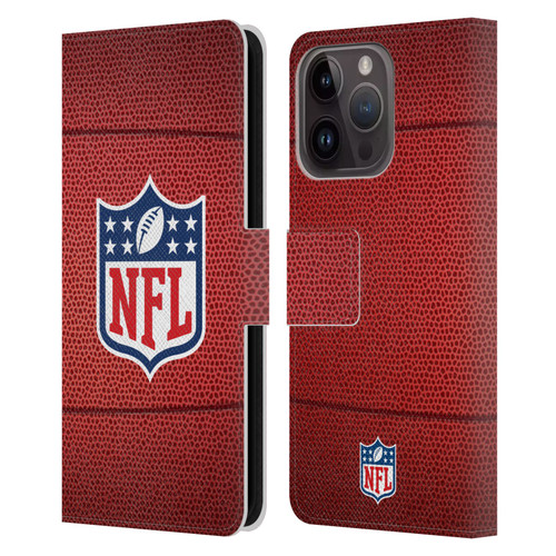 NFL Shield Football Leather Book Wallet Case Cover For Apple iPhone 15 Pro