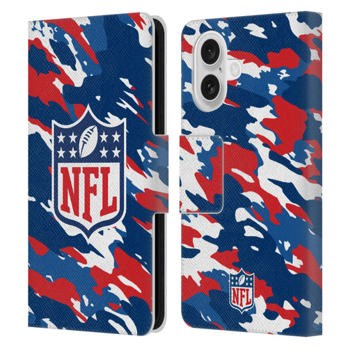 NFL Shield Camouflage Leather Book Wallet Case Cover For Apple iPhone 16