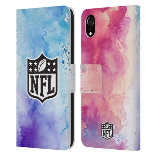 NFL Shield Watercolor Leather Book Wallet Case Cover For Apple iPhone XR