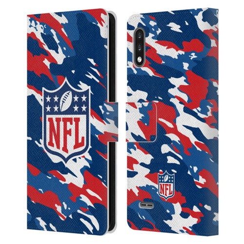 NFL Shield Camouflage Leather Book Wallet Case Cover For LG K22