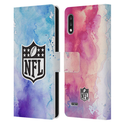 NFL Shield Watercolor Leather Book Wallet Case Cover For LG K22