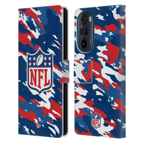 NFL Shield Camouflage Leather Book Wallet Case Cover For Motorola Edge 30