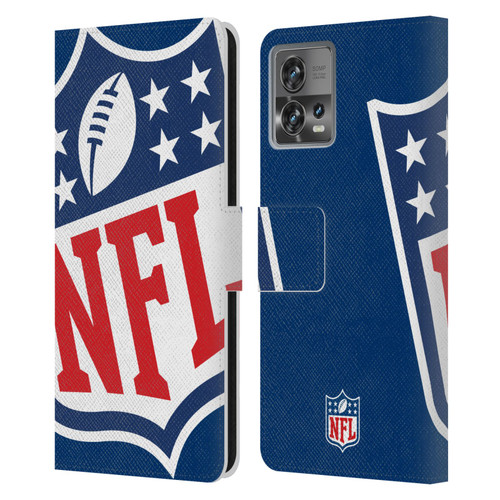 NFL Shield Oversized Leather Book Wallet Case Cover For Motorola Moto Edge 30 Fusion