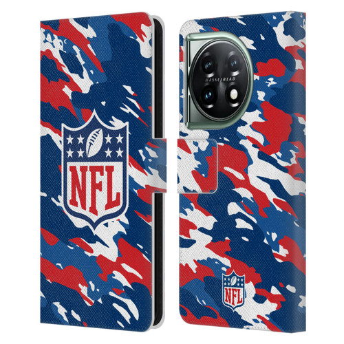 NFL Shield Camouflage Leather Book Wallet Case Cover For OnePlus 11 5G
