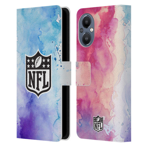NFL Shield Watercolor Leather Book Wallet Case Cover For OnePlus Nord N20 5G