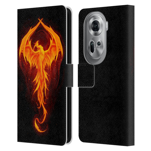 Christos Karapanos Dark Hours Dragon Phoenix Leather Book Wallet Case Cover For OPPO Reno11 Pro