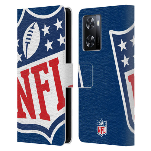 NFL Shield Oversized Leather Book Wallet Case Cover For OPPO A57s