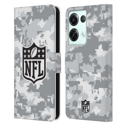 NFL Shield Digital Camouflage Leather Book Wallet Case Cover For OPPO Reno8 Pro