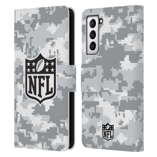 NFL Shield Digital Camouflage Leather Book Wallet Case Cover For Samsung Galaxy S21 5G