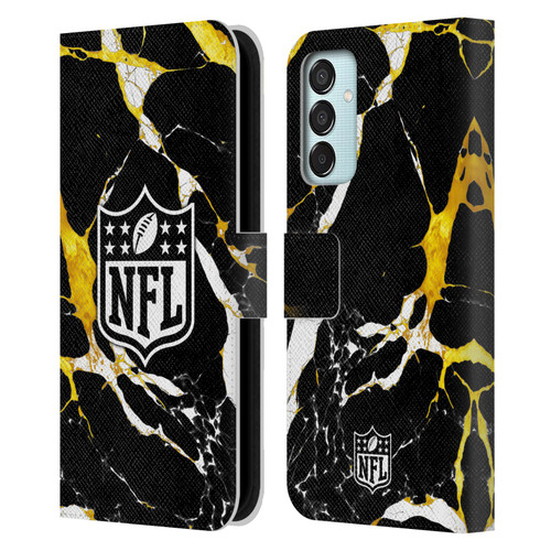 NFL Shield Marble Leather Book Wallet Case Cover For Samsung Galaxy M15/F15 5G