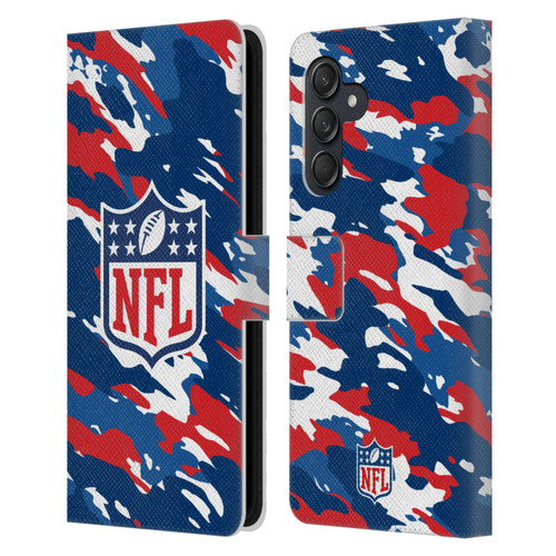 NFL Shield Camouflage Leather Book Wallet Case Cover For Samsung Galaxy M55 5G