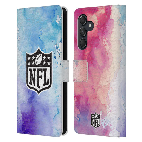 NFL Shield Watercolor Leather Book Wallet Case Cover For Samsung Galaxy M55 5G