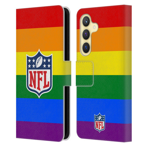 NFL Shield Pride Leather Book Wallet Case Cover For Samsung Galaxy S24 5G