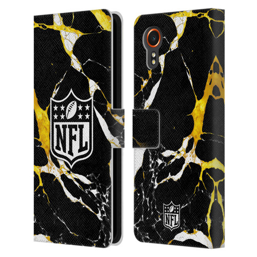 NFL Shield Marble Leather Book Wallet Case Cover For Samsung Galaxy Xcover7 5G