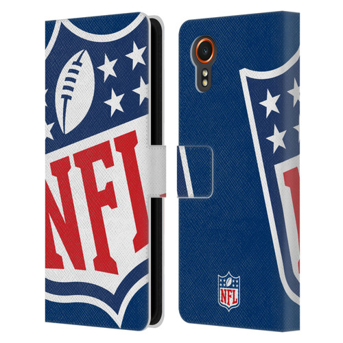 NFL Shield Oversized Leather Book Wallet Case Cover For Samsung Galaxy Xcover7 5G