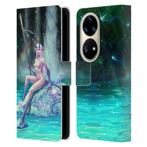 Christos Karapanos Key Art The Waterfall Leather Book Wallet Case Cover For Huawei P50 Pro