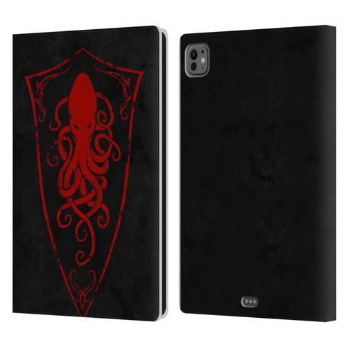 Christos Karapanos Key Art Octopus Shield Logo Leather Book Wallet Case Cover For Apple iPad Pro 11 M4 2024
