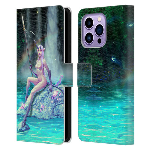 Christos Karapanos Key Art The Waterfall Leather Book Wallet Case Cover For Apple iPhone 14 Pro Max