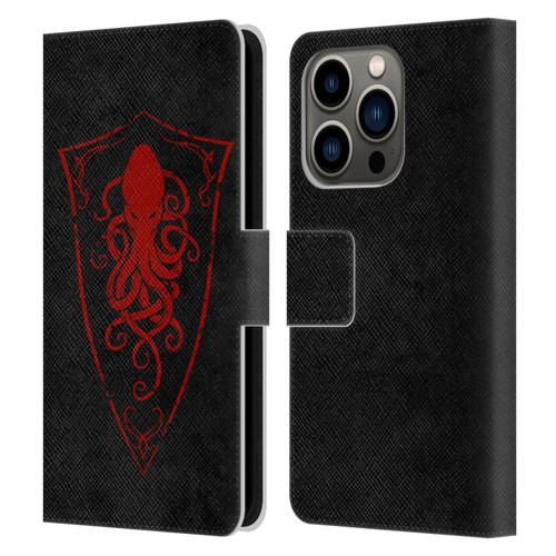 Christos Karapanos Key Art Octopus Shield Logo Leather Book Wallet Case Cover For Apple iPhone 14 Pro