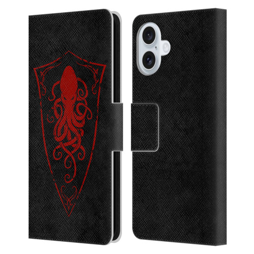 Christos Karapanos Key Art Octopus Shield Logo Leather Book Wallet Case Cover For Apple iPhone 16 Plus