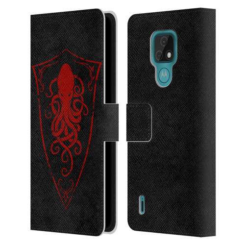 Christos Karapanos Key Art Octopus Shield Logo Leather Book Wallet Case Cover For Motorola Moto E7