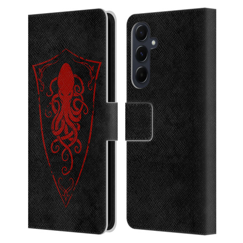 Christos Karapanos Key Art Octopus Shield Logo Leather Book Wallet Case Cover For Samsung Galaxy A55 5G
