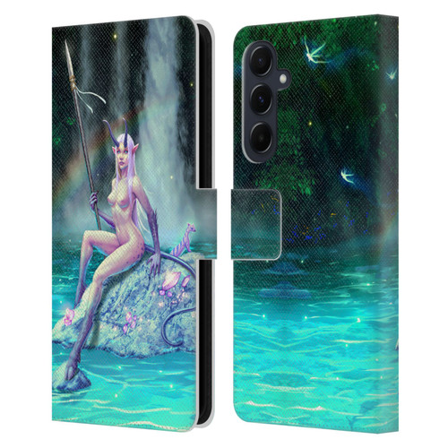 Christos Karapanos Key Art The Waterfall Leather Book Wallet Case Cover For Samsung Galaxy A55 5G