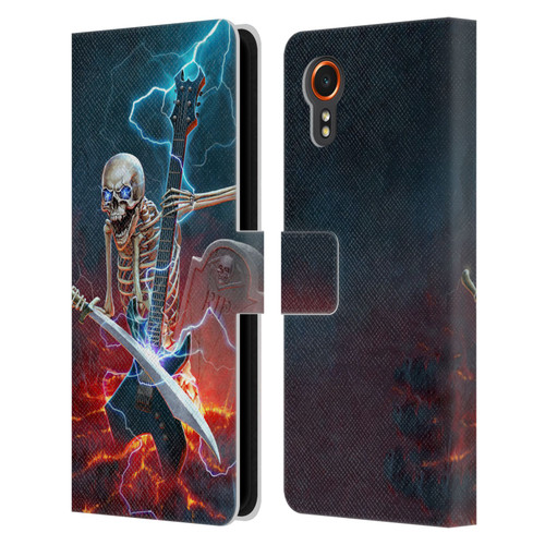 Christos Karapanos Key Art Metal Skeleton Leather Book Wallet Case Cover For Samsung Galaxy Xcover7 5G