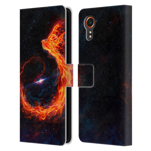 Christos Karapanos Phoenix Out Of Space Leather Book Wallet Case Cover For Samsung Galaxy Xcover7 5G