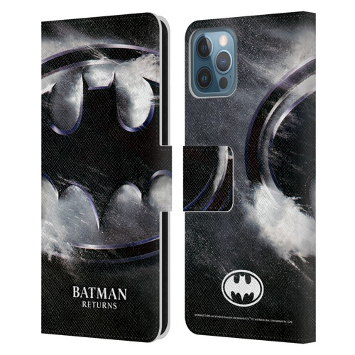Batman Returns Key Art Oversized Logo Leather Book Wallet Case Cover For Apple iPhone 12 / iPhone 12 Pro