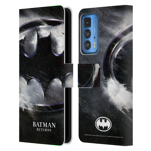 Batman Returns Key Art Oversized Logo Leather Book Wallet Case Cover For Motorola Edge (2022)