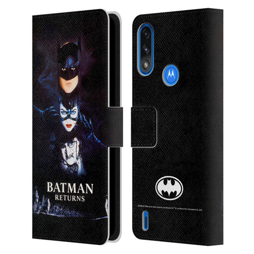 Batman Returns Key Art Poster Leather Book Wallet Case Cover For Motorola Moto E7 Power / Moto E7i Power