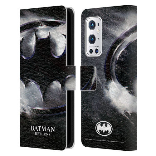 Batman Returns Key Art Oversized Logo Leather Book Wallet Case Cover For OnePlus 9 Pro