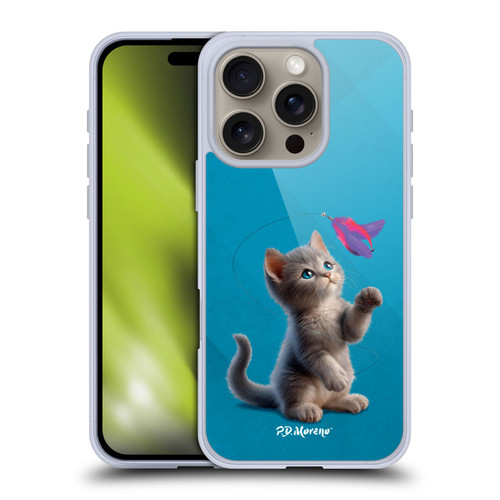P.D. Moreno Play Cat Artwork Toy Feather Soft Gel Case for Apple iPhone 16 Pro