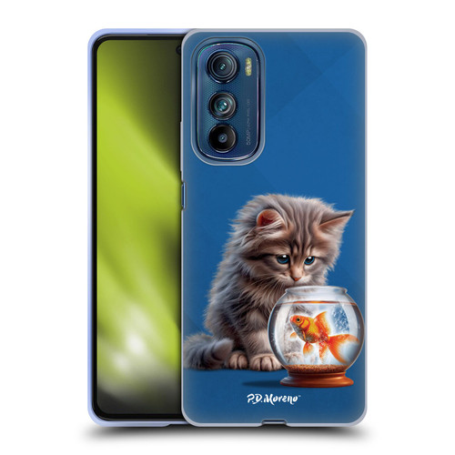 P.D. Moreno Play Cat Artwork Goldfish Soft Gel Case for Motorola Edge 30