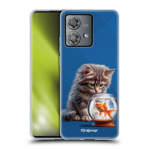 P.D. Moreno Play Cat Artwork Goldfish Soft Gel Case for Motorola Edge 40 Neo 5G