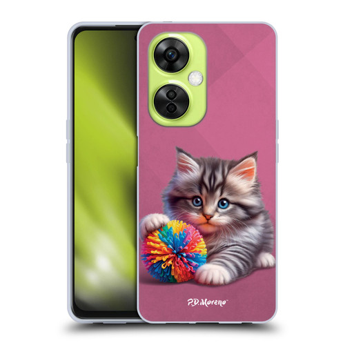 P.D. Moreno Play Cat Artwork Spikey Ball Soft Gel Case for OnePlus Nord CE 3 Lite 5G