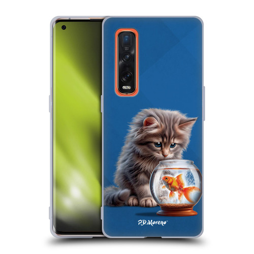 P.D. Moreno Play Cat Artwork Goldfish Soft Gel Case for OPPO Find X2 Pro 5G