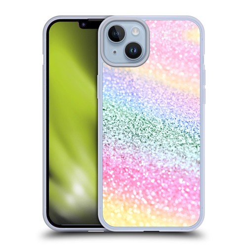 Monika Strigel Glitter Collection Unircorn Rainbow Soft Gel Case for Apple iPhone 14 Plus