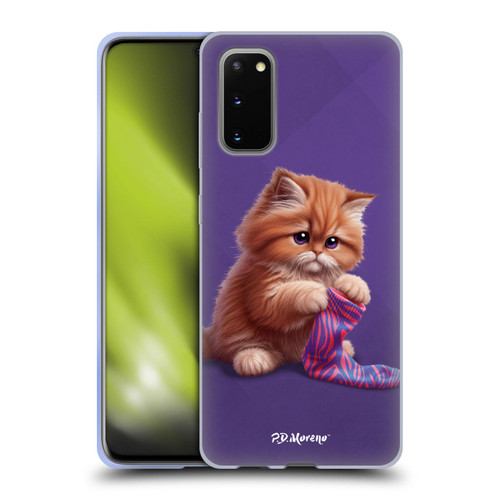 P.D. Moreno Play Cat Artwork Colorful Sock Soft Gel Case for Samsung Galaxy S20 / S20 5G