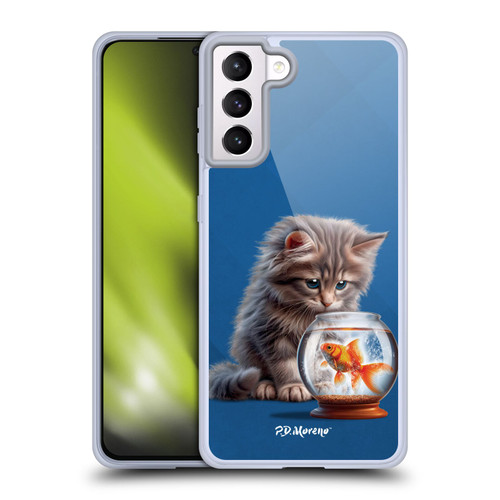 P.D. Moreno Play Cat Artwork Goldfish Soft Gel Case for Samsung Galaxy S21+ 5G